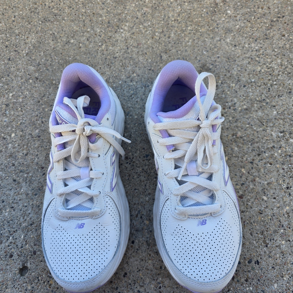 New Balance Fresh Foam Leather  Women's White and Purple Sneakers Size 9B - Picture 5 of 14